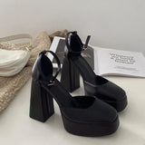 Ultra-High Heel Barbie Shoes Children 2025 New Spring And Autumn Beige Baotou Mary Cherish Coarse Sandals Wedding Shoes HZ0115