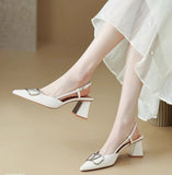 35-42 Yards Large-Size Women's Shoes 41 Fat Summer Thick Heel With Sandals Women's Pointed Korean Version Of Shallow Roman Shoes HZ0115