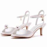 6 Cm Fish Mouth High-Heeled Sandals Shallow Mouth Buckle With Large-Size Round-Head High Heeled Fish Mouthed Fish Mouthed Sandals HZ0115
