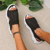 Fly Weaving Splicing Sports Sandals Women 2025 Summer New Korean Version Of Net Yarn Hollow Women's Shoes Casual Thick-Soled Fish Mouth Women's Shoes HZ0115