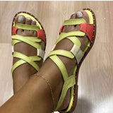 2025 Summer New Flat Roman Sandals Women Large Size Color Wearing Beach Cool Drag HZ0115