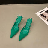 French High-Heeled Black Bag Head Sandals Fairy Shoes 2025 Spring And Summer Small High-End Feelds Of The Front Of The Steeple Single Shoe HZ0115