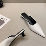 2025 Spring New Temperament Shows Thin Pointed Cat And Baotou Cool Slippers Women Wear Soft Skin And Muller Half Slippers HZ0115