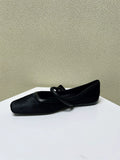 Standing Women's Shoes In The Autumn Of 2025 With Leopard-Print Square Head Flat Shoes European Shallow Single Shoes HZ0115