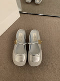 Flat Bottom French Small Fragrant Feng Tou Head Half Slippers Women's Shoes Wear 2025 New Summer Mary Jane Half-Cool Drag HZ0115