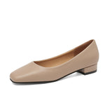Fashion Single Shoes Women's Low-Heeled Comfortable Elegant Commuting Single Shoes Small Square Root High Heel Korean Version Of Simple Women's Shoes Size 41 HZ0115