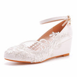 5 Cm Low Slope Hedley Slime High Heels Women's Shoes Slopes And Casual Shallow Buckle Round-Headed Single Shoes Bridal Shoes HZ0115