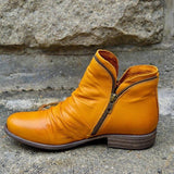 Short Boots Autumn And Winter New Round Head Thick And Double-Side Zipper Short Boots Women's Shoes Martin Boots Large Size Boots HZ0115