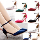 7 Cm Fine Heel Plus-Size Sandals Banquet Women's Shoes High-Heeled Sandals High-Heeled Sandals Satin Dress Long Skirt Shoes HZ0115