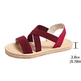 2025Ladies Shoes New Large-Size Sandals Rubber Ribs With Feet Lightweight Flat Beach Sandals Women HZ0115