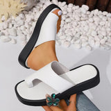 2025 New Ladies Summer Flat Shoes Large-Size Leisure Sandals Fashion Flat Sandals HZ0115
