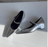 British Wind Patent Leather Tip Commuting High Heel Shoes Single Shoes To Increase The Word Buckle Temperament Mary Precious Shoes HZ0115