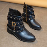 Women's Shoes 2025 Autumn And Winter Thick Belt Belt Short-Sleest Single Boots Women HZ0115