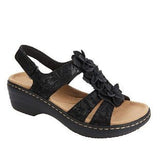 2026 Summer Sandals New Hollow Slope And Fish Mouth Flowers Leisure Comfortable Sandals Women Large Size HZ0115