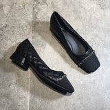 Fashion Small Fragrant Low-Heeled Shoes Women's Soft-Soled Working Shoes 2025 New Spring And Autumn Square Head Thick Heel Single Shoes Women HZ0115
