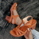 2025 Summer New Women's High-Heeled Thick-Soled Sandals Large Size Fish Mouth Coarse Heel With Slope Sandals HZ0115