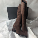 Long Cylinder Side Zipper French Thin Retro British Wind Tip High With New Long Boots Woman HZ0115
