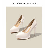 Sexy Sharp Temperament Ultra-High Heel Shoes Waterproof Table Fine Heel Night Shop Patent Leather Single Shoes Women Spring And Autumn Pink 12Cm Shallow Mouth HZ0115
