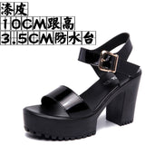 Thick And Thick Waterproof Table Sandals Women High Heel With Heel Toe Model Show Shoes Buckle With Fish Mouth Sandals Shoes Women HZ0115