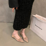 French Low-Heeled Bow Head Sandals And Fairy Shoes 2025 New Summer Mesh Canpermeable Flat Sole Shoes HZ0115