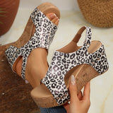 Slope Heel Sandals Women's Shoes 2025 Summer New Leisure Thick-Sed Fish Mouth Magic Stick Slope Sandals HZ0115