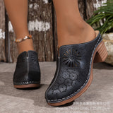 Summer New 2025 Baotou Slope And Women's Cool Drag Large-Size High-Heeled Sandals Women's Tide HZ0115