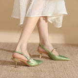 High-Heeled Shoes 2025 New Chinese Style Temperament Sharp Fine Heel Single Shoes Fashion Sexy Fine Heel Women's Shoes Tide HZ0115