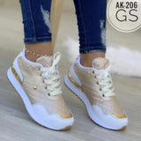 Large-Size Sports Single Shoes Women's Spring And Autumn New Breathable Color Casual Running Shoes Sneaker HZ0115