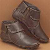 2025 Women's Shoes Round Head Side Zipper Martin Boots Casual Women's Leather Boots Large Size HZ0115