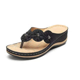 Summer New Beach Sandals Line Thick Bottom Slope And Jacket Slippers Fashion Flower Decoration Slippers HZ0115