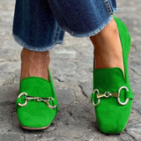 Spring 2025 New Fashion Flat Bottom 40-43 Large Size Ebay Metal Fastener Round Head Lefu Shoes HZ0115