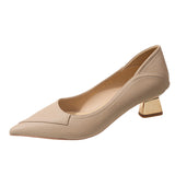 Sharp-Headed French Low-Heeled Single-Shoe Female Famous Yuan 2025 Spring And Autumn New Nude Light Temperament Professional High-Heeled Shoes HZ0115