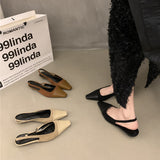 Vintage French Bag Head Sandals Spring Summer Flat Bottom Cool Drag Black Shoes Small Scented Women's Shoes Korean Version Of The Design Sense Single Shoes HZ0115