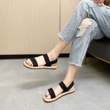 Sandals Women 2025 Spring New Flat Bottom Students Roman Shoes Beach Sandals Soft Soles Of Large Women's Shoes HZ0115