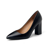 Solid Color High Heels Women's Single Shoes Korean Version Of Thick Heel Sharp Head Light Temperament Workplace Artifact Ultra-High Heel 9CM HZ0115