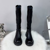 Long Boots 2025 Autumn High-Cvalry Knight Boots Thick Bottom Raised Women's Boots After Zipper Thin Boots HZ0115