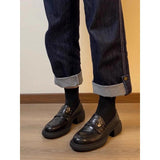 British Wind Thick-Soled Lefang Shoes Women One Foot Lazy Shoes One-Legged Single Shoe College Style Jk Uniform Shoes HZ0115