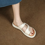 Naipai Original Soft Skin Thick-Sleeve Toe Cool Slippers Women 2025 Summer Fashion Wearing Beach Shoes Breathable Comfort HZ0115