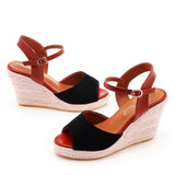 Ebay Fashion Mary Treasure Fish Mouth Slope Sandals Round Head Waterproof Table Rope Heel Sandals Woman HZ0115