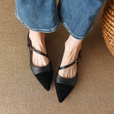 Vintage Brown Pointed Single Shoes Women's Soft Leather 2025 New Flat Heded Light-Mouthed Shoes With French Flat Shoes HZ0115