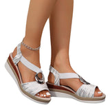 2025 New Hot Sales Thick Bottom Heel Sandals Summer Ladies Thick Soles Large Slopes And Thick-Soled Women's Shoes HZ0115