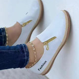 New Single-Shoe Women's Light Mouth Casual Solid Color Side Zipper Loose Bottom Rope Large Women's Single Shoes HZ0115