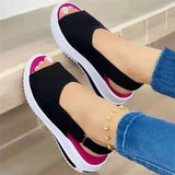 2025 Women's Shoes Large Summer New Thick-Soled Simple Women's Single Shoes Magic Stick Casual Fish Mouth Sandals Women HZ0115