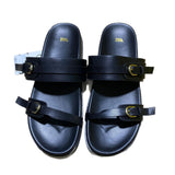 ZAJ2025 Spring New Women's Shoes Round Head Flat Shoes Black Buckle Breathable Round Head Fashion Flat Bottom HZ0115