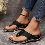 2025 New Summer Flower Women Sandals Car Sewing Beach Shoes Large Size Word And Comfortable Sandals Women HZ0115