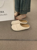 French Niche Hand-Woven Hollow Breathable Bag Half Slippers Women Wear Roman Wind Thick Bottom Muller Shoes HZ0115