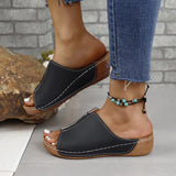 2025 New Women's Summer Slope And Thick-Bottom Slippers Large-Size Casual Fashion Simple Thick Bottom Increase HZ0115