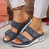 2025 New Summer Women Thick Bottom Slippers Water Drill With Thick Bottom Air Cushion Slope And Flat Bottom Slippers Women HZ0115