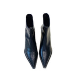French Pointed Short Boots Women's Boots 2025 Autumn And Winter New Thick And Elastic Thin Boots Silver Thin Fashion Boots HZ0115