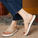 French Flat-Bottomed Small Fragrant Wind Cover Toy Cool Slippers Women 2025 New Summer Wear Soft Bottom Beach Sandals HZ0115